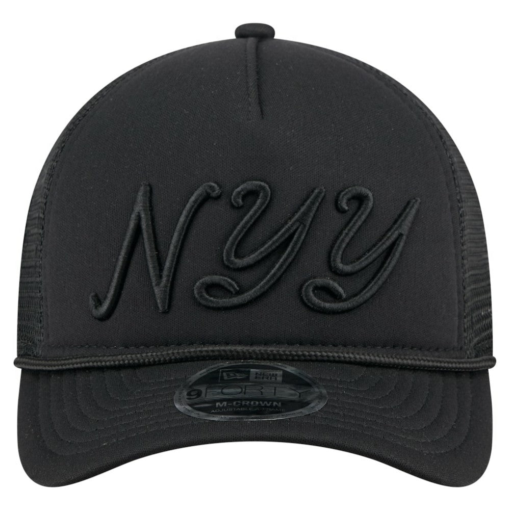 New York Yankees New Era City Initial 9FORTY A-Frame M-Crown Adjustable Trucker Hat discount