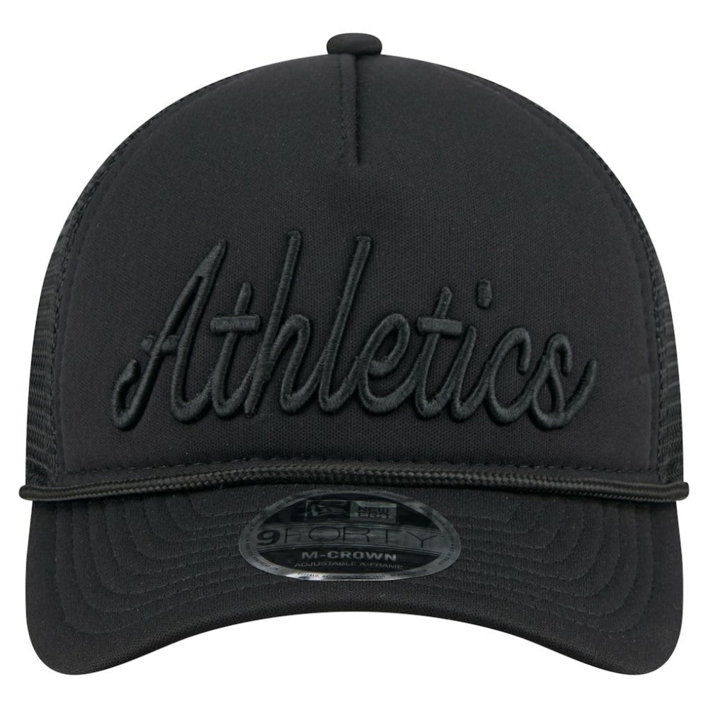 Athletics New Era City Initial 9FORTY A-Frame M-Crown Adjustable Trucker Hat Lifestyle