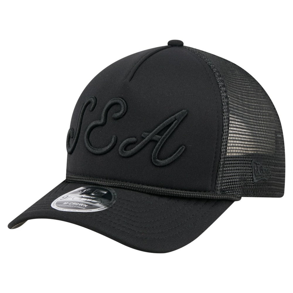 Seattle Mariners New Era City Initial 9FORTY A-Frame M-Crown Adjustable Trucker Hat Clearance