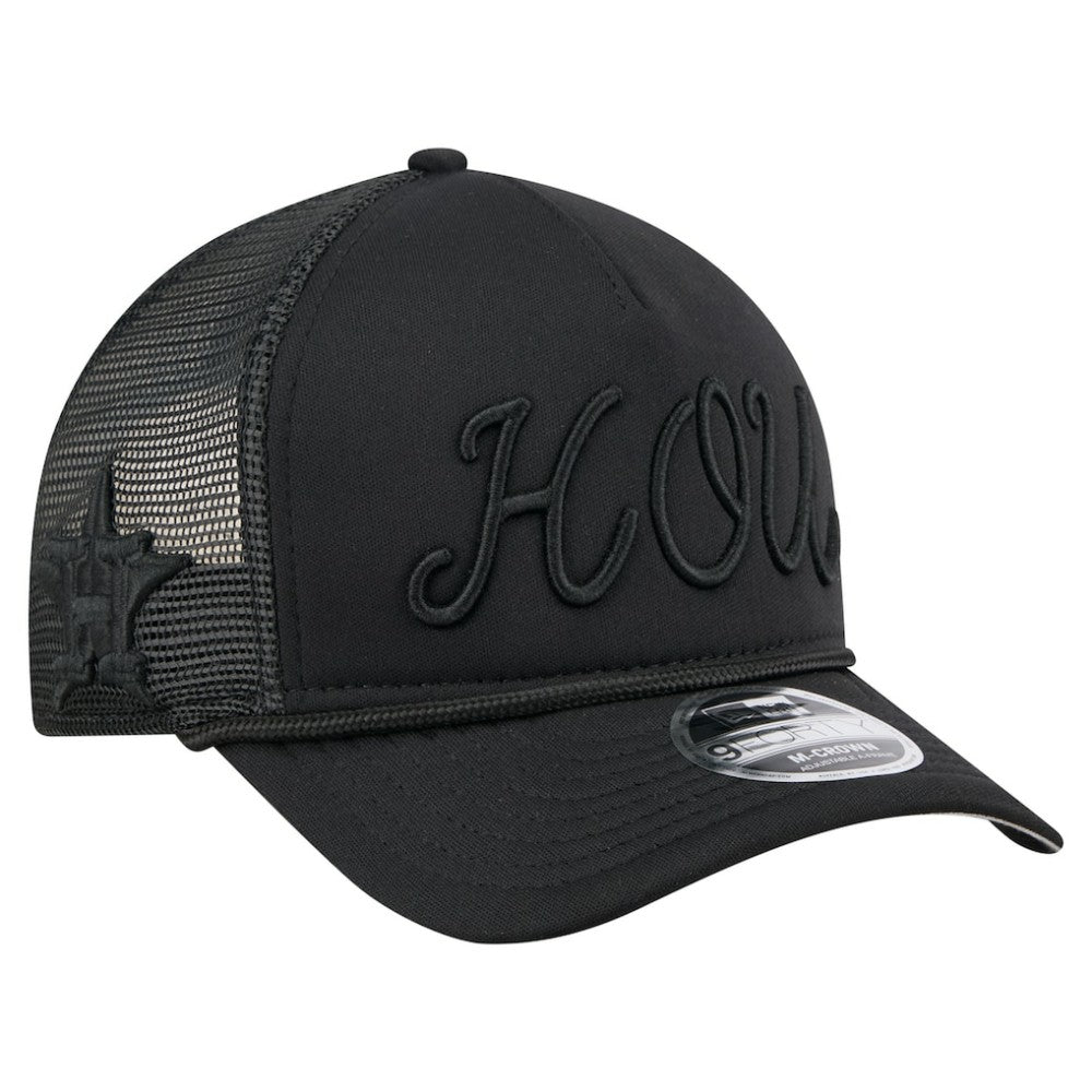 Houston Astros New Era City Initial 9FORTY A-Frame M-Crown Adjustable Trucker Hat Clearance