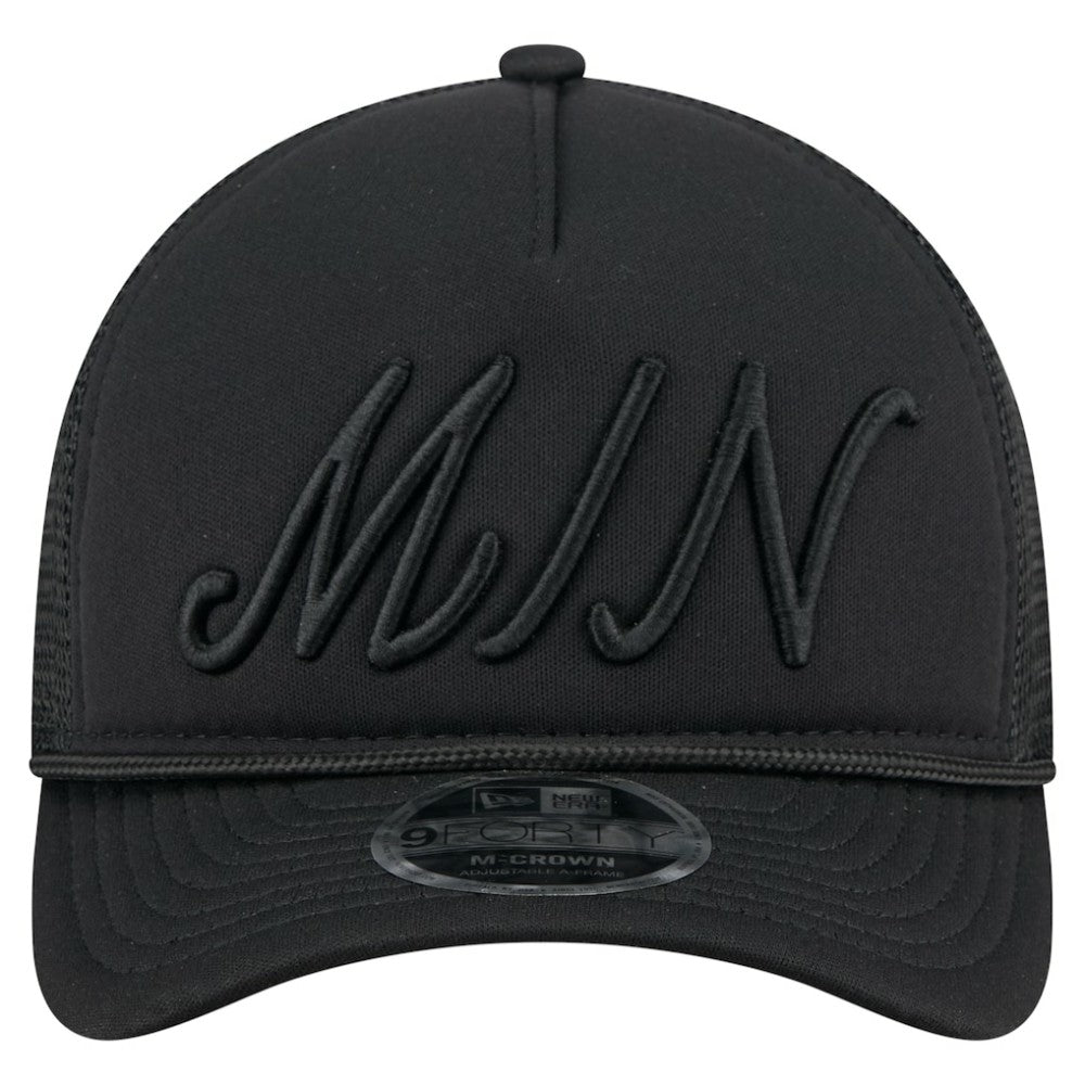 Minnesota Twins New Era City Initial 9FORTY A-Frame M-Crown Adjustable Trucker Hat for sale