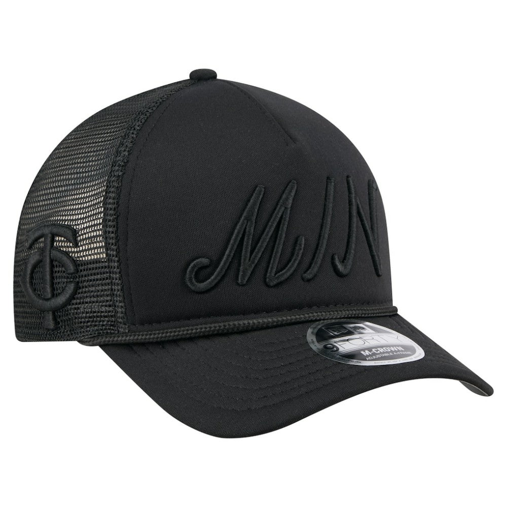 Minnesota Twins New Era City Initial 9FORTY A-Frame M-Crown Adjustable Trucker Hat for sale