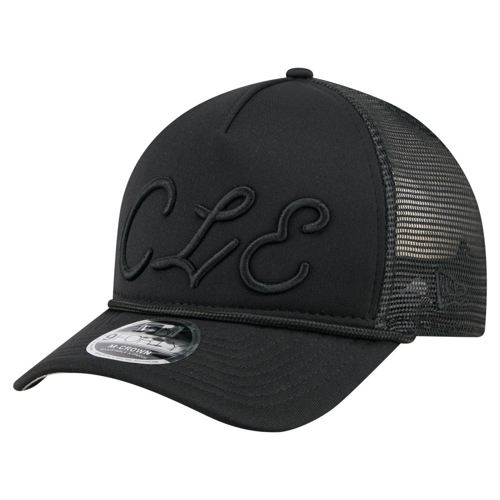 Cleveland Guardians New Era City Initial 9FORTY A-Frame M-Crown Adjustable Trucker Hat discount
