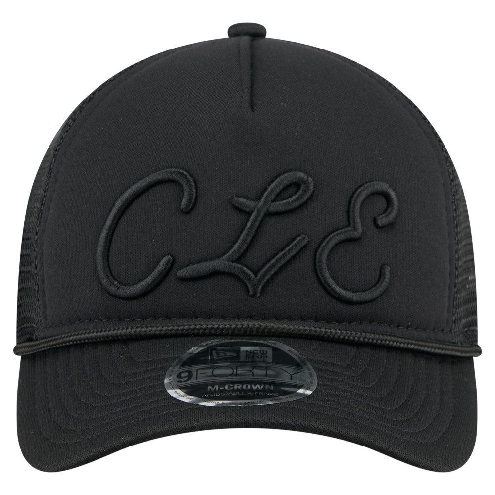 Cleveland Guardians New Era City Initial 9FORTY A-Frame M-Crown Adjustable Trucker Hat discount