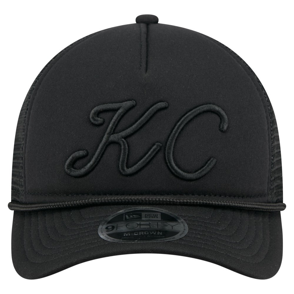 Kansas City Royals New Era City Initial 9FORTY A-Frame M-Crown Adjustable Trucker Hat Lifestyle