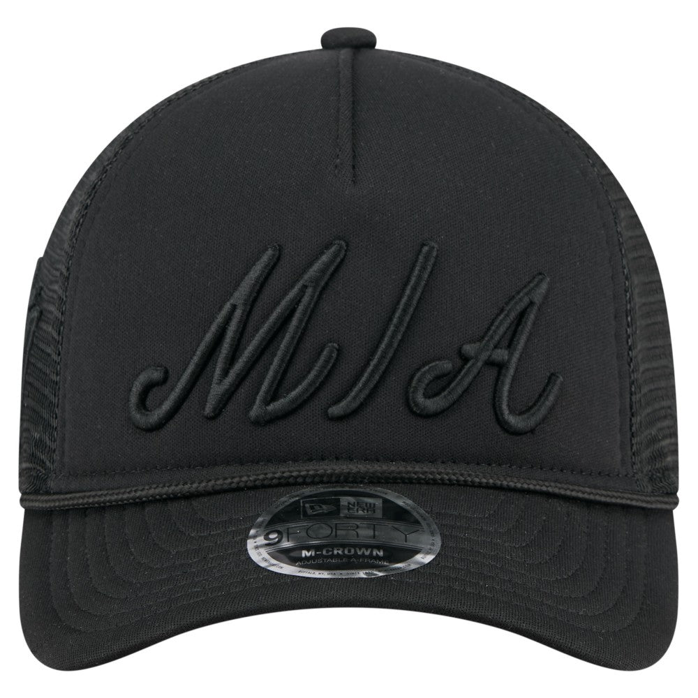 Miami Marlins New Era City Initial 9FORTY A-Frame M-Crown Adjustable Trucker Hat Online