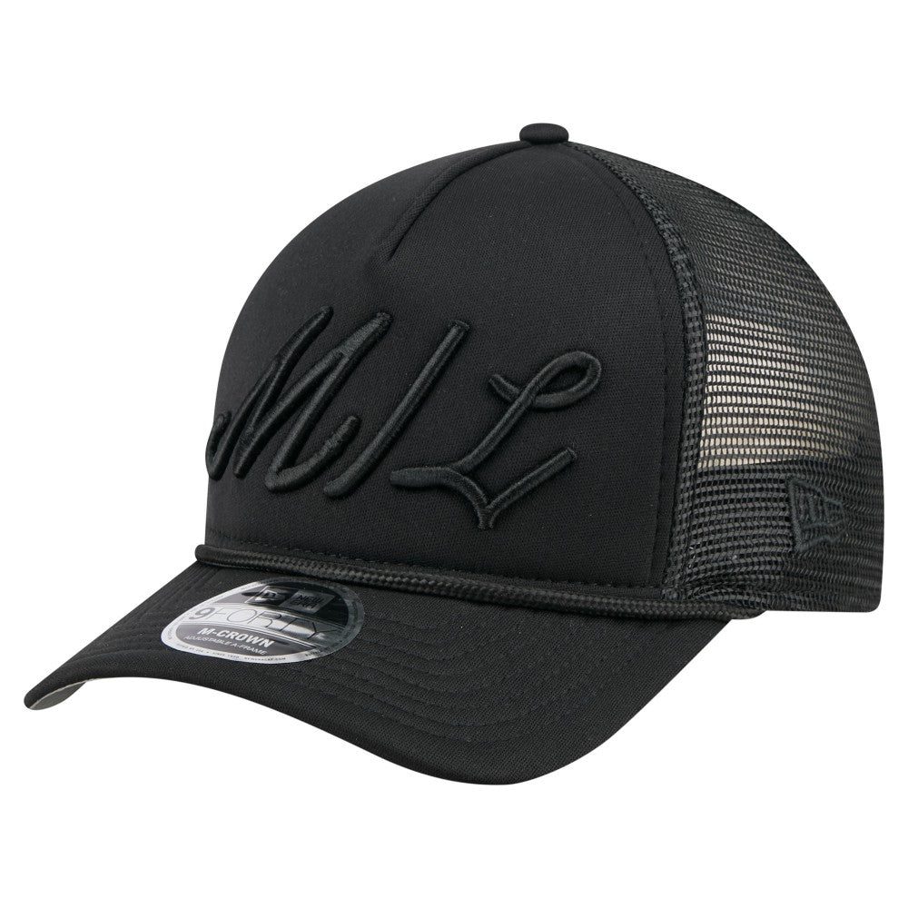 Milwaukee Brewers New Era City Initial 9FORTY A-Frame M-Crown Adjustable Trucker Hat discount