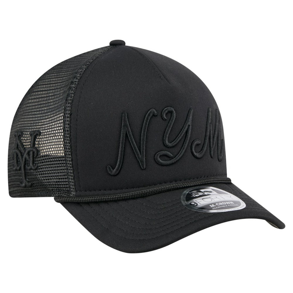 New York Mets New Era City Initial 9FORTY A-Frame M-Crown Adjustable Trucker Hat Online