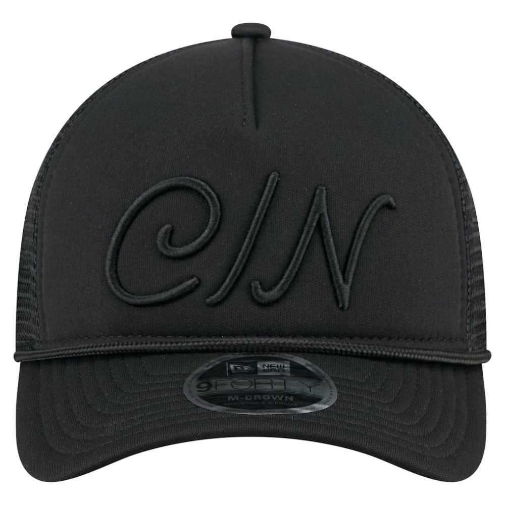 Cincinnati Reds New Era City Initial 9FORTY A-Frame M-Crown Adjustable Trucker Hat Lifestyle