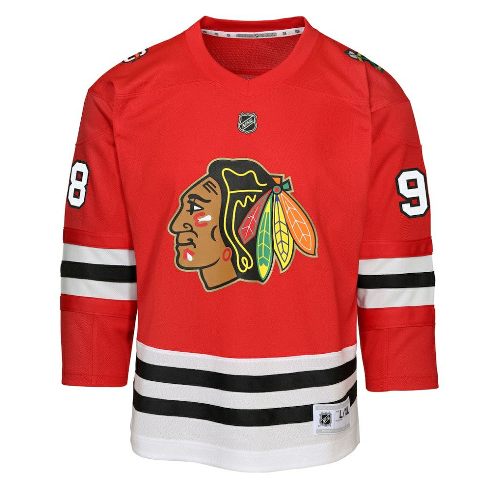 Connor Bedard Chicago Blackhawks Youth Home Centennial Premier Jersey - Red | NHL Jerseys