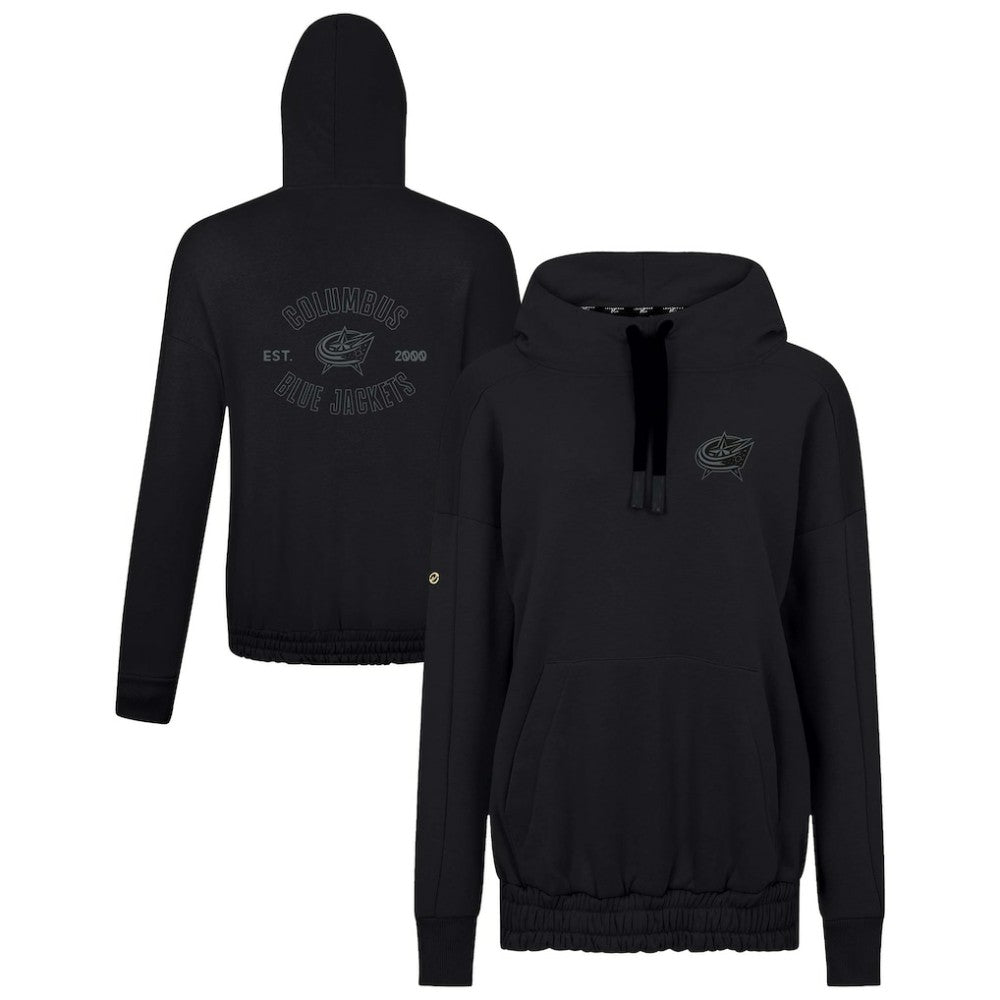 Columbus Blue Jackets - Levelwear Women's Waterfall Nightfall Pullover Hoodie Black