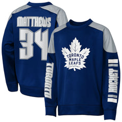 Auston Matthews Toronto Maple Leafs - Outerstuff Youth Best Defense Name & Number Crewneck Sweatshirt Blue