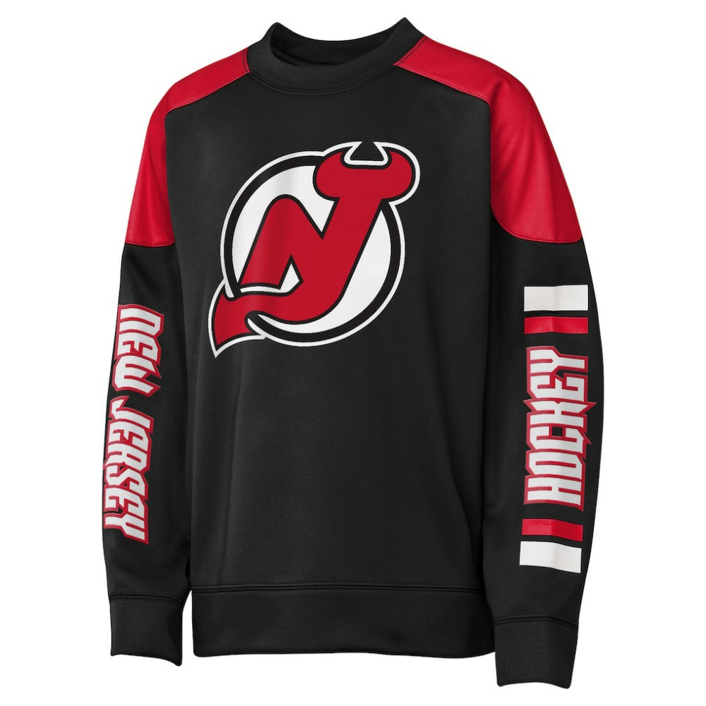 Jack Hughes New Jersey Devils - Outerstuff Youth Best Defense Name & Number Crewneck Sweatshirt Black