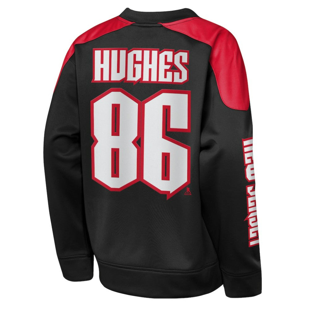 Jack Hughes New Jersey Devils - Outerstuff Youth Best Defense Name & Number Crewneck Sweatshirt Black