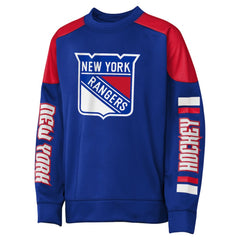 Mika Zibanejad New York Rangers Outerstuff Youth Best Defense Name & Number Crewneck Sweatshirt Blue