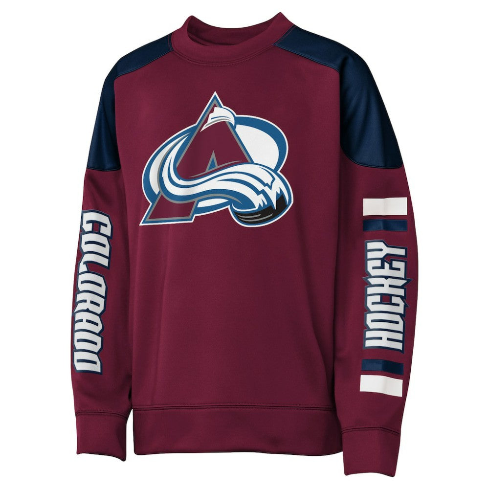 Nathan MacKinnon Colorado Avalanche - Outerstuff Youth Best Defense Name & Number Crewneck Sweatshirt Burgundy