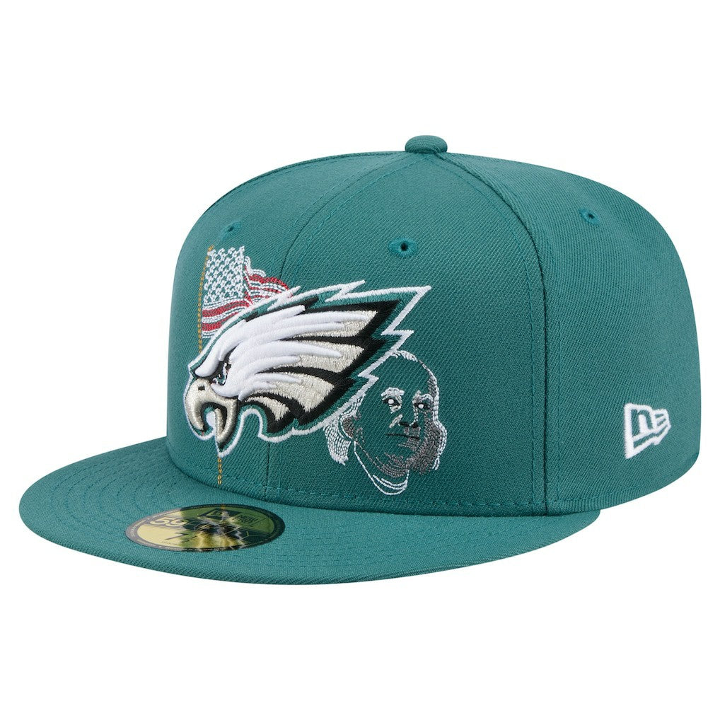 Philadelphia Eagles New Era State Stitch 59FIFTY Fitted Hat Midnight Green - NFL