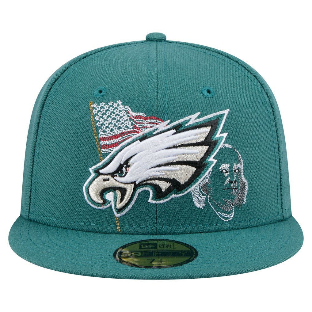 Philadelphia Eagles New Era State Stitch 59FIFTY Fitted Hat Midnight Green - NFL