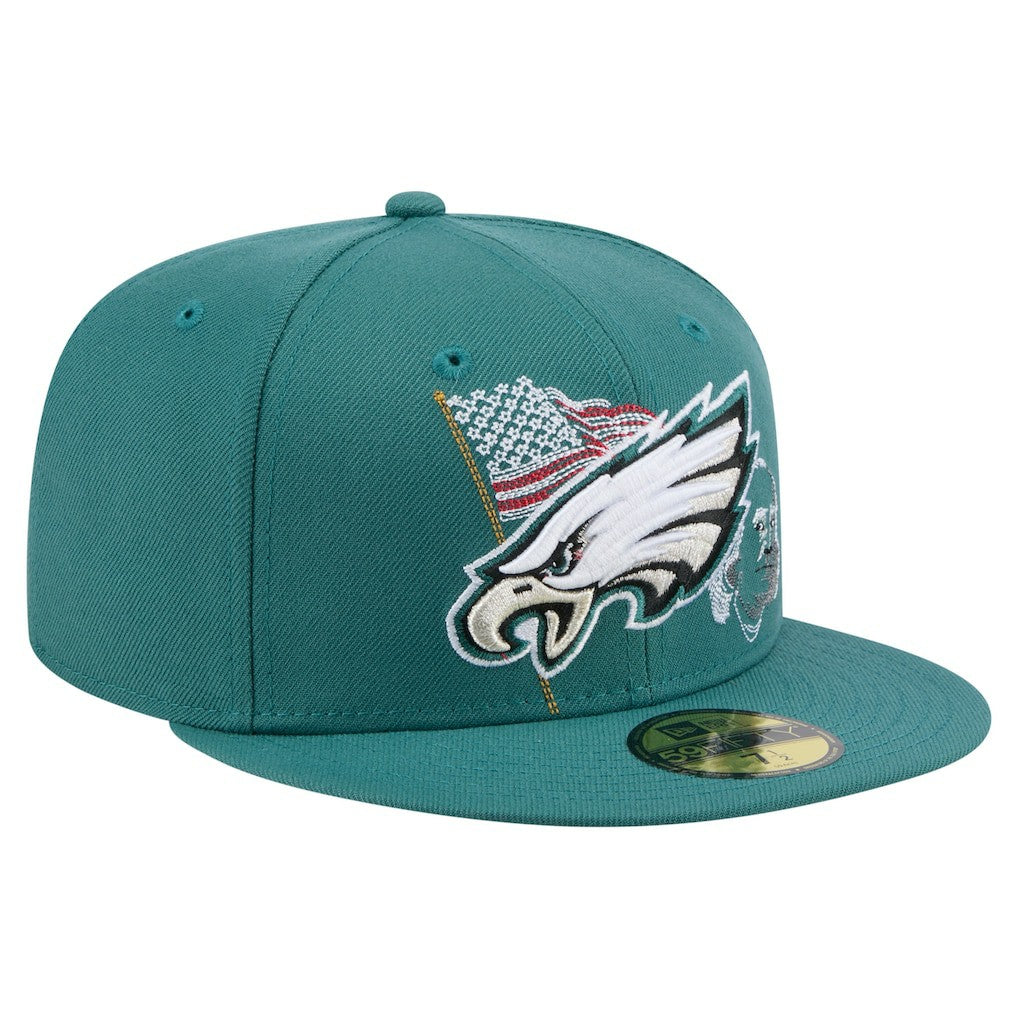 Philadelphia Eagles New Era State Stitch 59FIFTY Fitted Hat Midnight Green - NFL