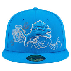 Detroit Lions New Era State Stitch 59FIFTY Fitted Hat Blue - NFL