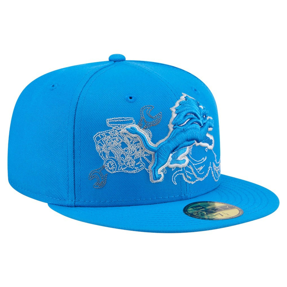 Detroit Lions New Era State Stitch 59FIFTY Fitted Hat Blue - NFL