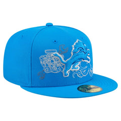 Detroit Lions New Era State Stitch 59FIFTY Fitted Hat Blue - NFL