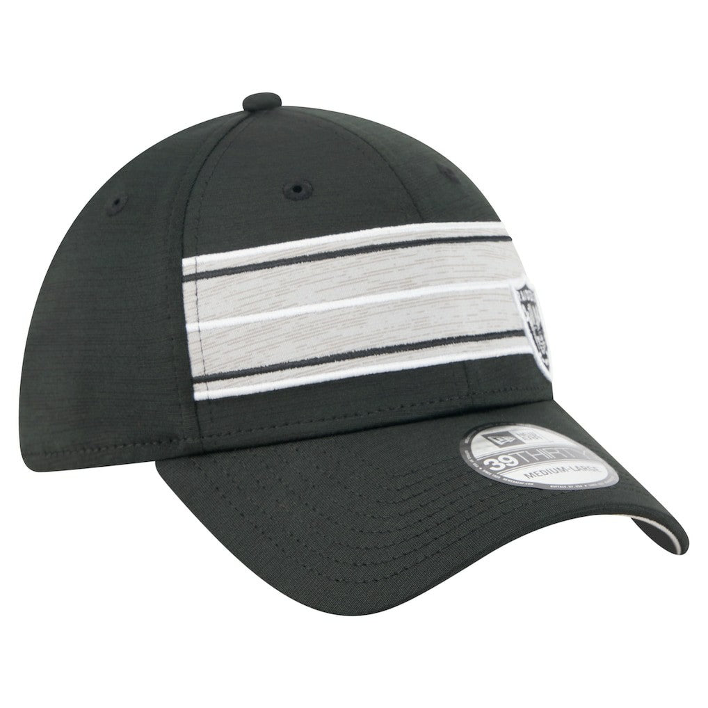 Las Vegas Raiders New Era Stripes 39THIRTY Flex Hat Black - NFL