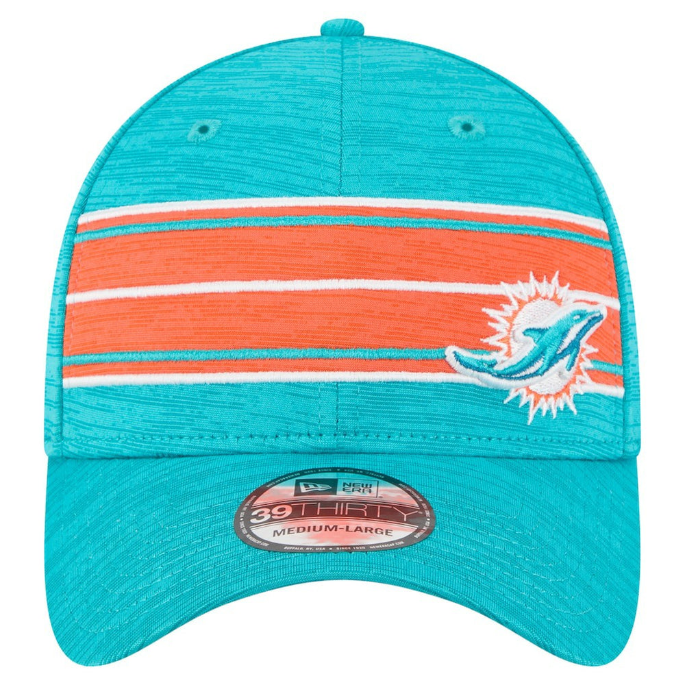 Miami Dolphins New Era Stripes 39THIRTY Flex Hat Aqua - NFL