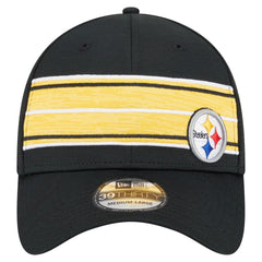 Pittsburgh Steelers New Era Stripes 39THIRTY Flex Hat Black - NFL