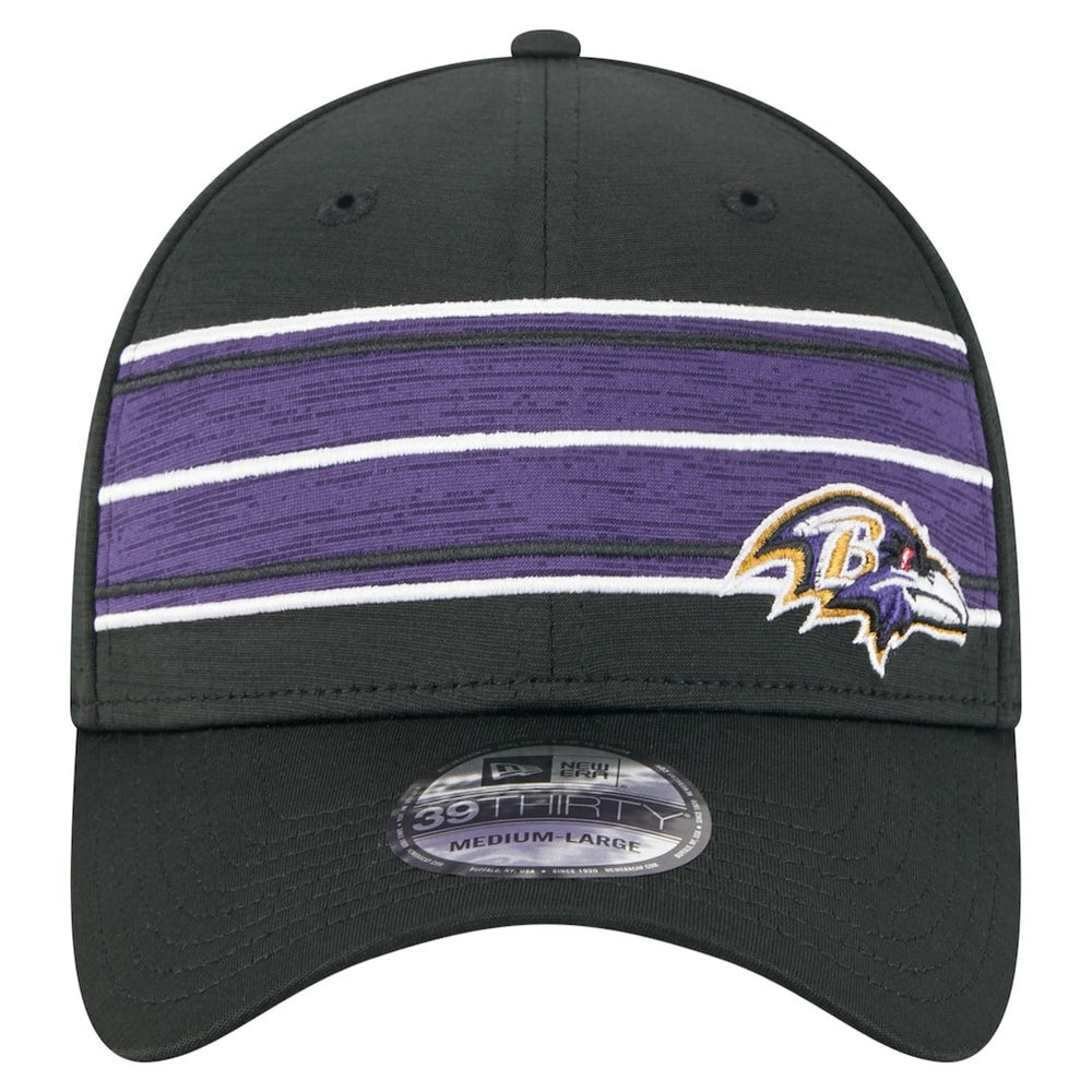 Baltimore Ravens New Era Stripes 39THIRTY Flex Hat Black - NFL