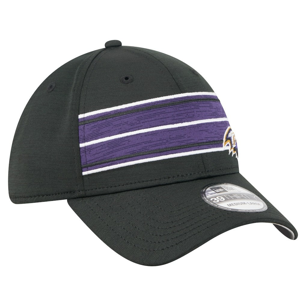 Baltimore Ravens New Era Stripes 39THIRTY Flex Hat Black - NFL