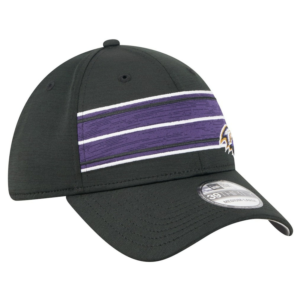 Baltimore Ravens New Era Stripes 39THIRTY Flex Hat Black - NFL