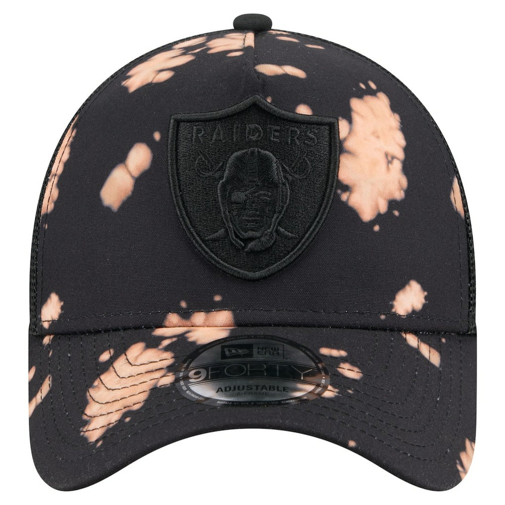 Las Vegas Raiders New Era Bleached 9FORTY A-Frame Adjustable Hat Black - NFL