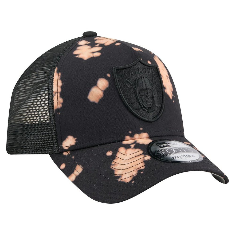 Las Vegas Raiders New Era Bleached 9FORTY A-Frame Adjustable Hat Black - NFL
