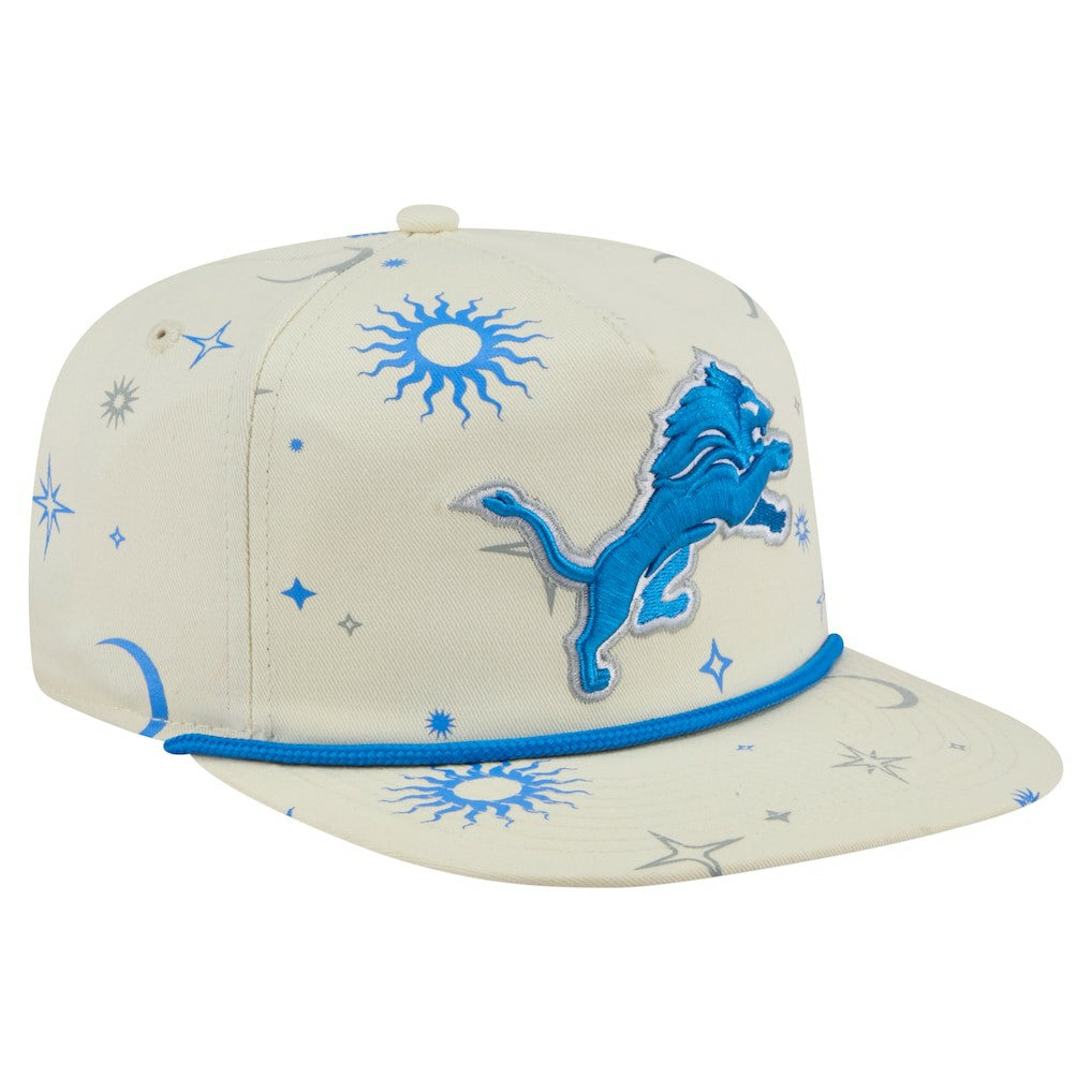 Detroit Lions New Era Celestial Golfer Snapback Hat Cream - NFL