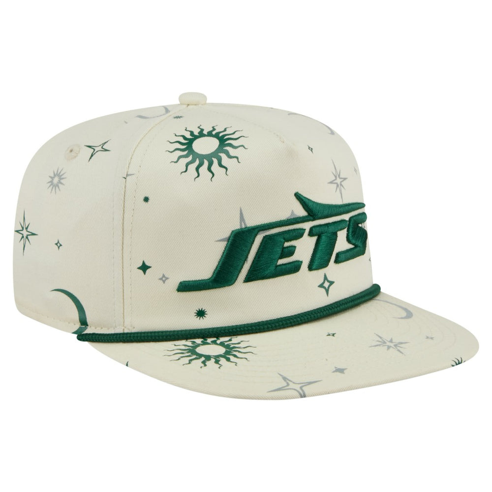 New York Jets New Era Celestial Golfer Snapback Hat Cream - NFL