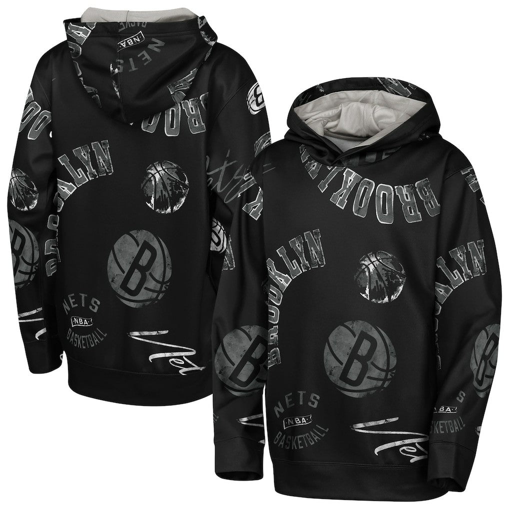NBA - Brooklyn Nets Outerstuff Youth Moving Violation Hoodie - Black