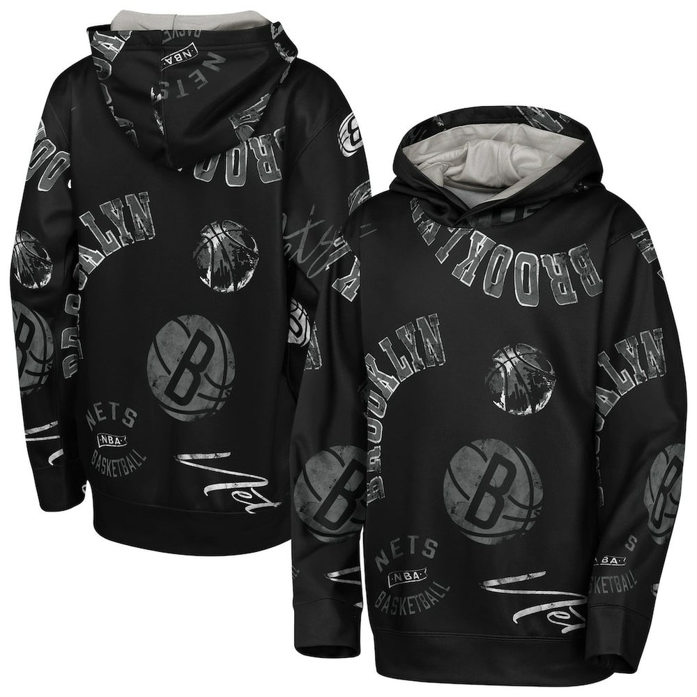 NBA - Brooklyn Nets Outerstuff Youth Moving Violation Hoodie - Black