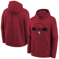 Nike - Miami Heat Youth 2025/26 Club Fleece Practice Hoodie - Red