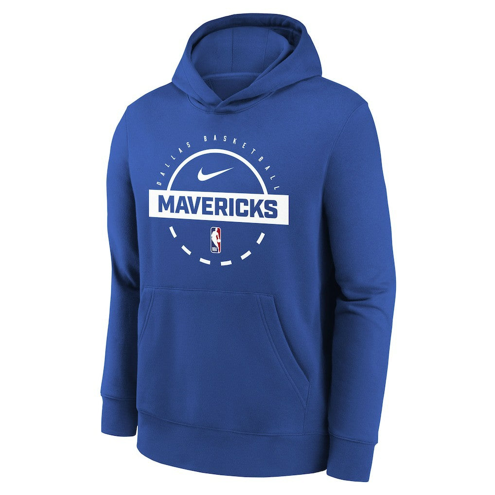 Nike - Dallas Mavericks Youth 2025/26 Club Fleece Practice Hoodie - Blue