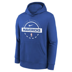 Nike - Dallas Mavericks Youth 2025/26 Club Fleece Practice Hoodie - Blue