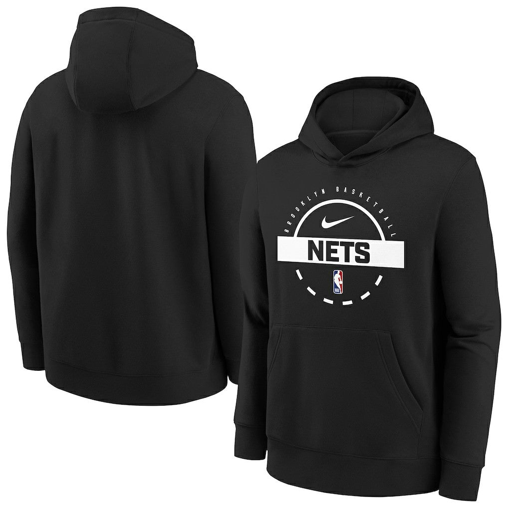 Nike - Brooklyn Nets Youth 2025/26 Club Fleece Practice Hoodie - Black