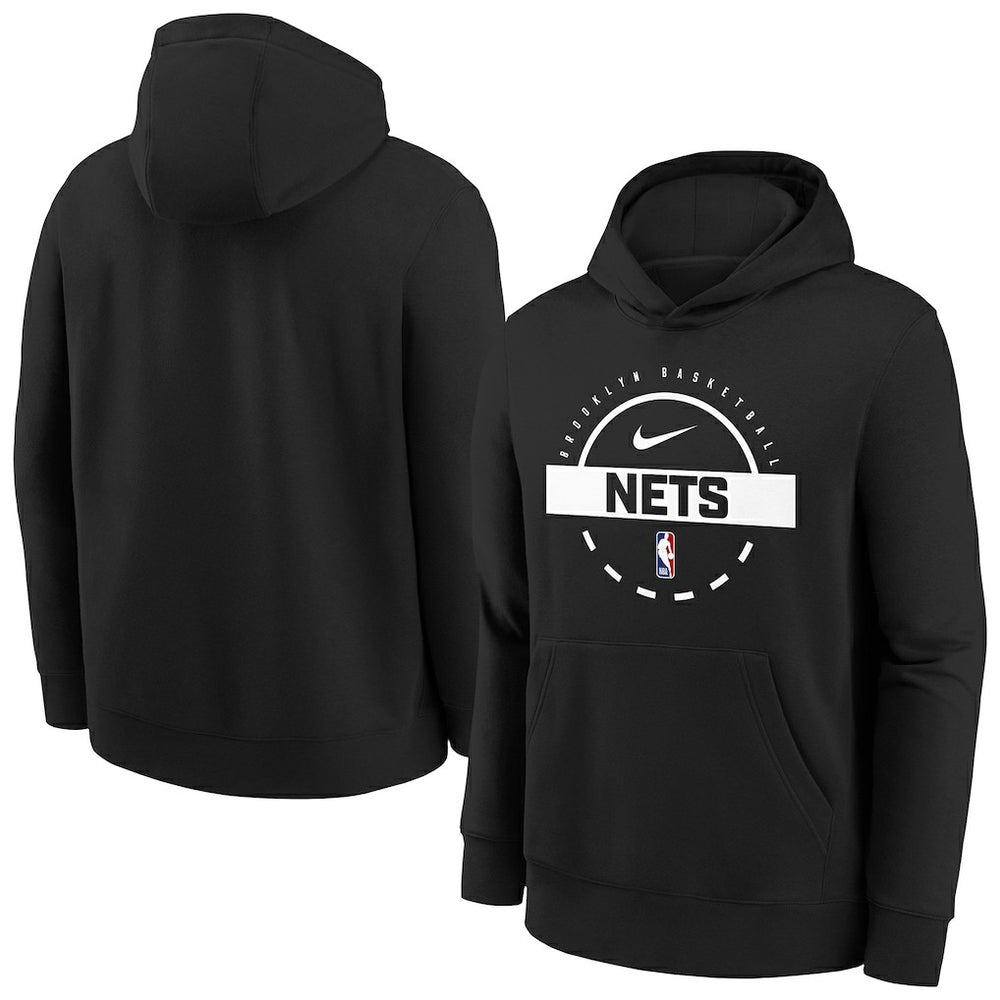 Nike - Brooklyn Nets Youth 2025/26 Club Fleece Practice Hoodie - Black