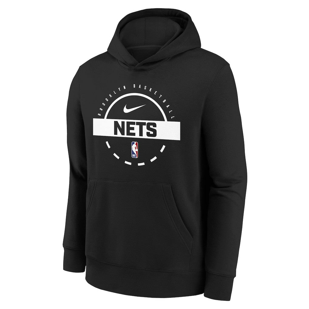 Nike - Brooklyn Nets Youth 2025/26 Club Fleece Practice Hoodie - Black