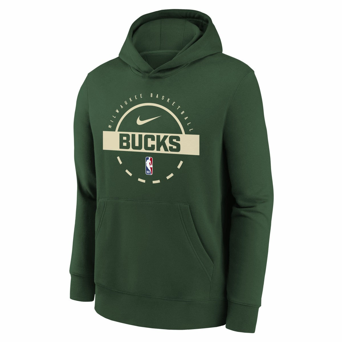Nike - Milwaukee Bucks Youth 2025/26 Club Fleece Practice Hoodie - Hunter Green