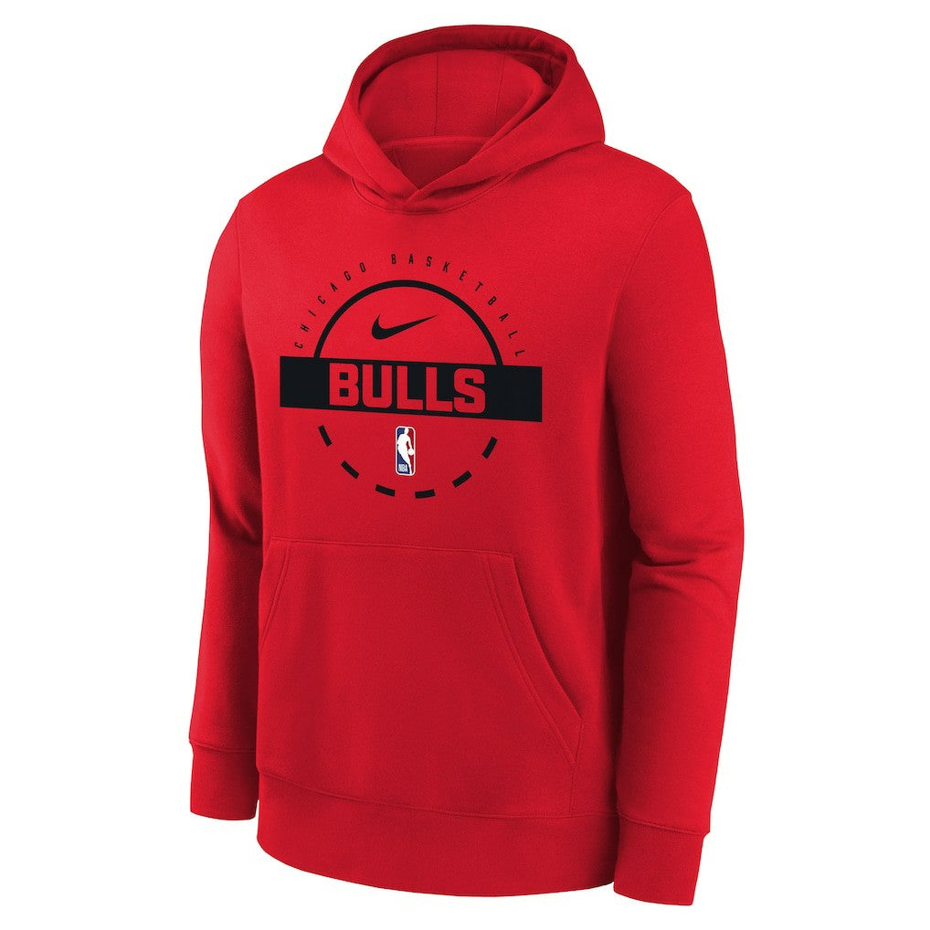 Nike - Chicago Bulls Youth 2025/26 Club Fleece Practice Hoodie - Red