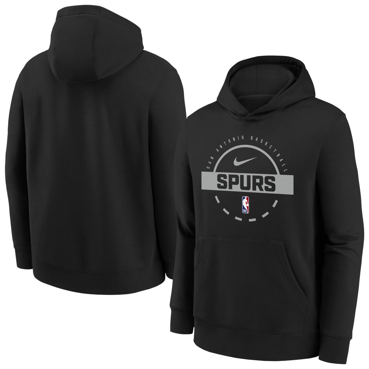 Nike - San Antonio Spurs Youth 2025/26 Club Fleece Practice Hoodie - Black