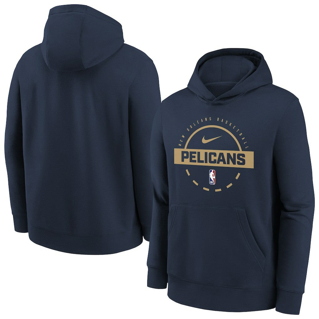Nike - New Orleans Pelicans Youth 2025/26 Club Fleece Practice Hoodie - Navy