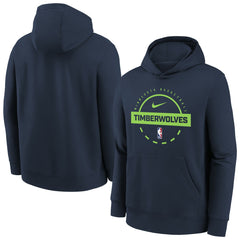 Nike - Minnesota Timberwolves Youth 2025/26 Club Fleece Practice Hoodie - Navy
