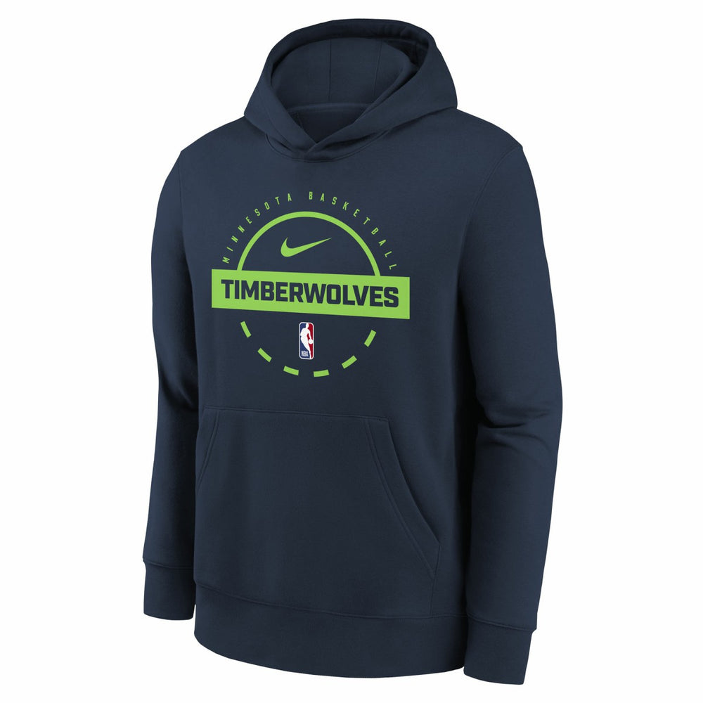 Nike - Minnesota Timberwolves Youth 2025/26 Club Fleece Practice Hoodie - Navy